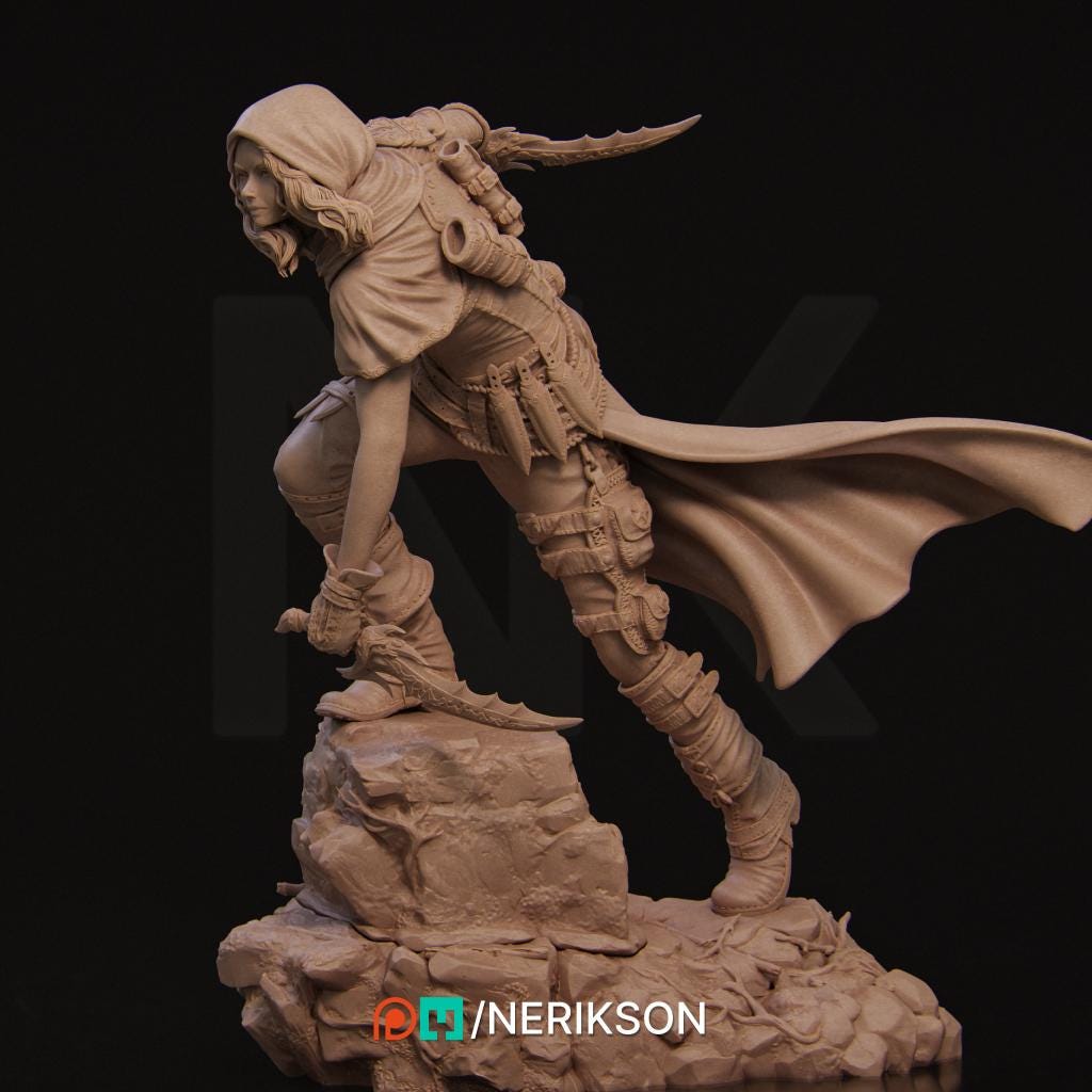 Ode to Joy - Enika The Assassin Standalone | Garage Resin Kit Statue | D&D TTRPG Fantasy Miniature | Nerikson