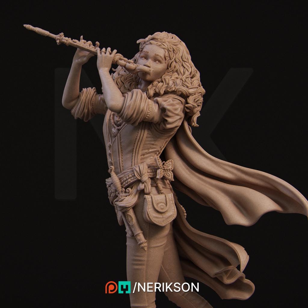 Ode to Joy - Inithia the Bard Standalone | Garage Resin Kit Statue | D&D TTRPG Fantasy Miniature | Nerikson
