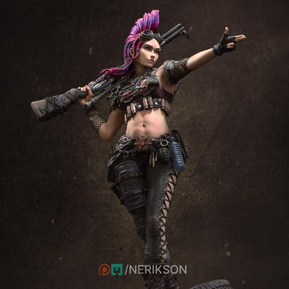 Ramona The Wasteland Warrior | Garage Resin Kit Statue | D&D TTRPG Fantasy Miniature | Nerikson