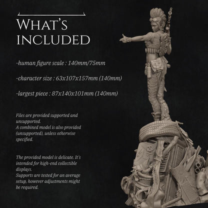 Ramona The Wasteland Warrior | Garage Resin Kit Statue | D&D TTRPG Fantasy Miniature | Nerikson