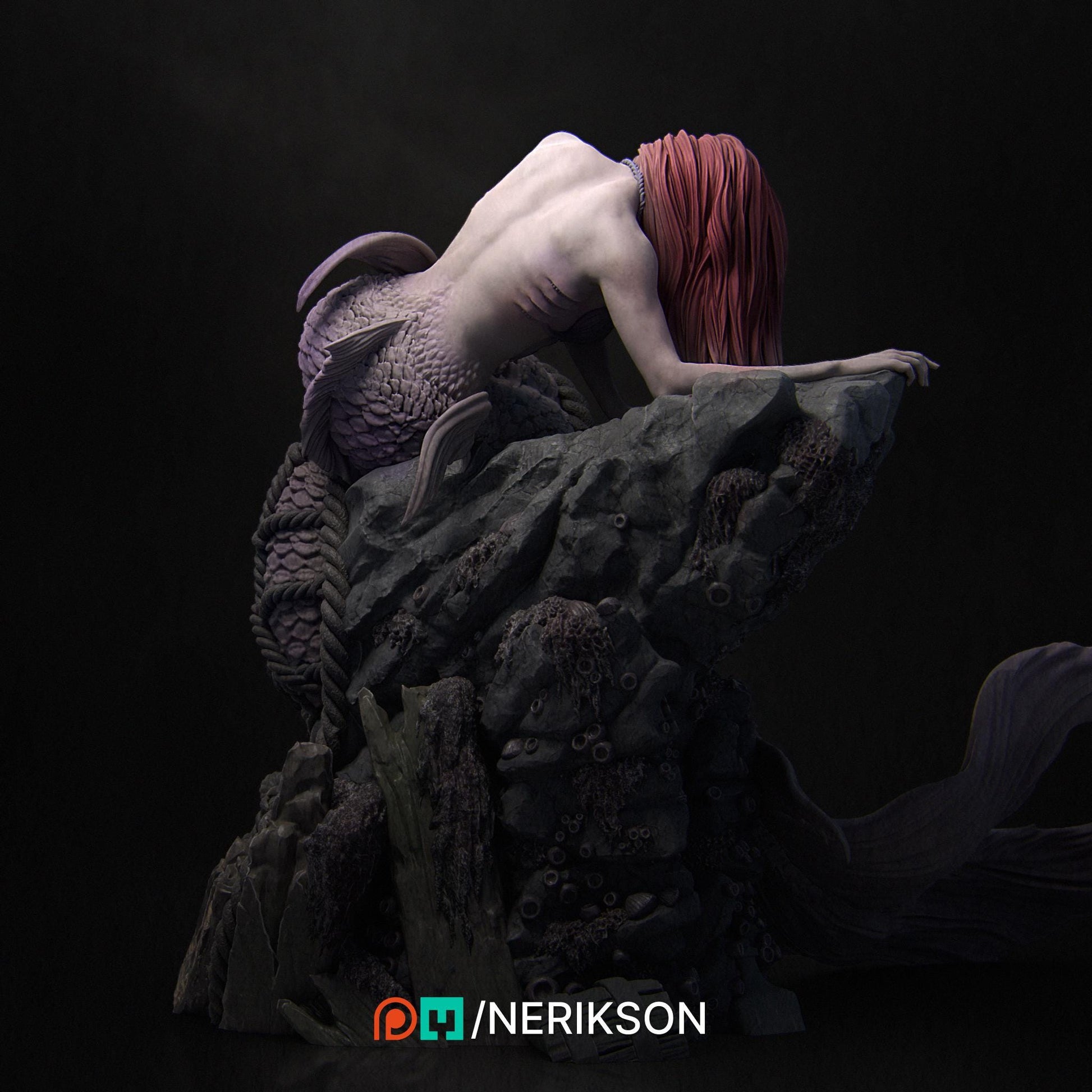Requiem for a Dream, Captured Mermaid | Garage Resin Kit Statue | D&D TTRPG Fantasy Miniature | Nerikson