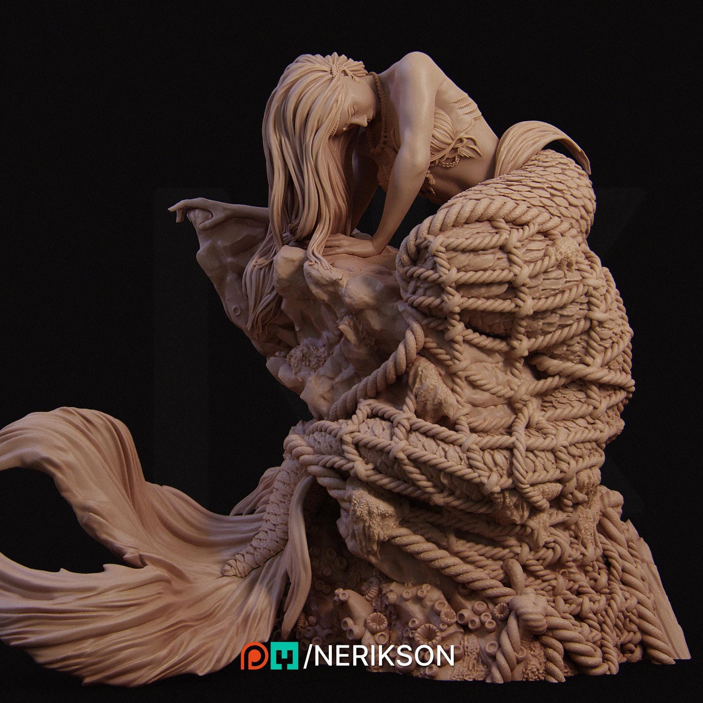 Requiem for a Dream, Captured Mermaid | Garage Resin Kit Statue | D&D TTRPG Fantasy Miniature | Nerikson