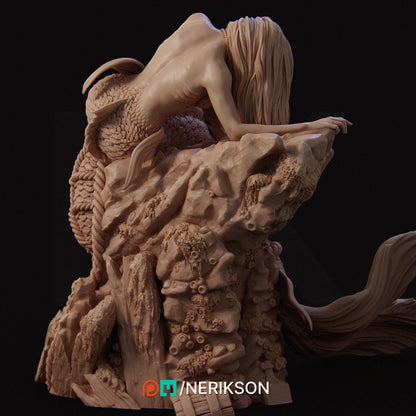Requiem for a Dream, Captured Mermaid | Garage Resin Kit Statue | D&D TTRPG Fantasy Miniature | Nerikson