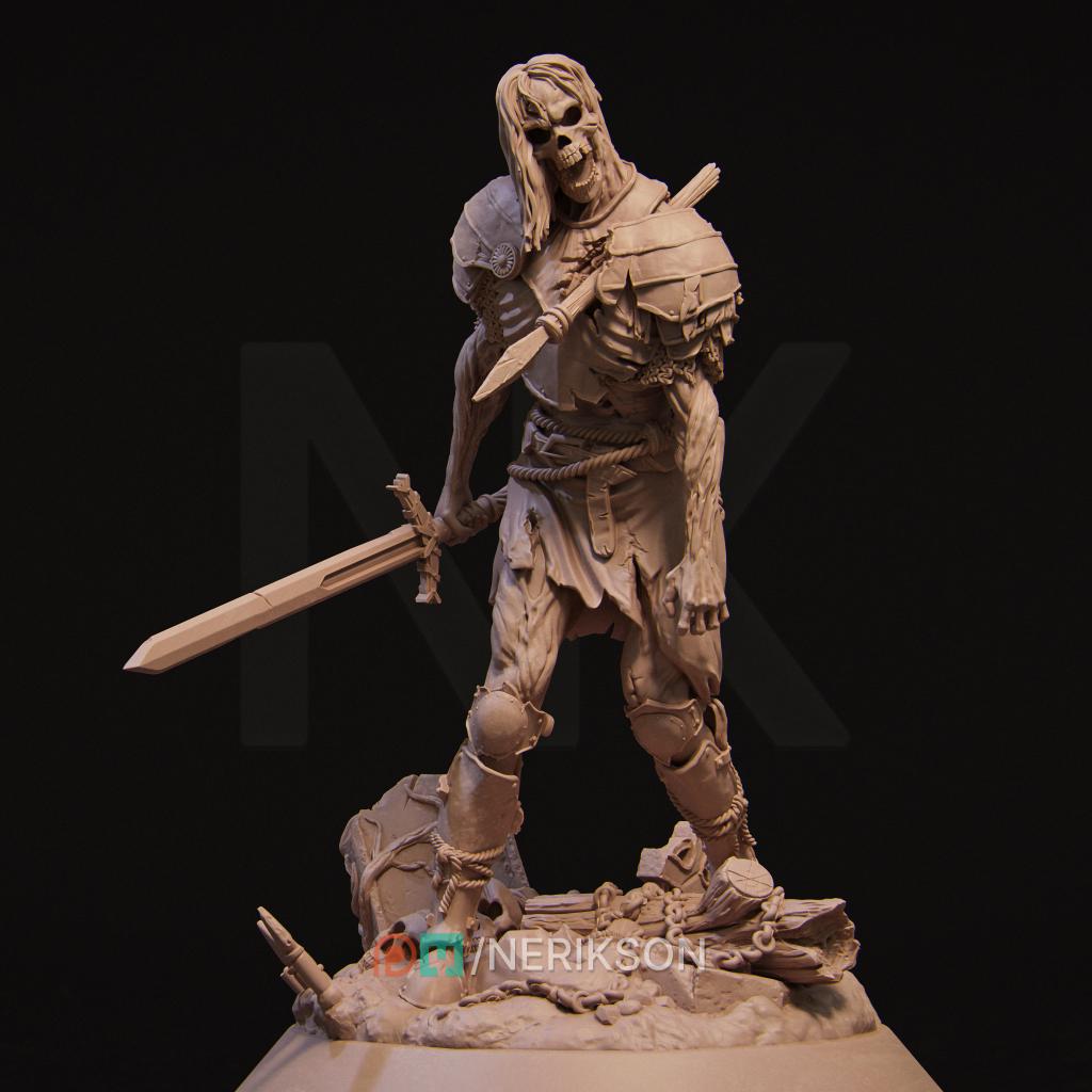 Skeleton Warrior | TABLETOP SCALE | D&D TTRPG Fantasy Miniature | Nerikson
