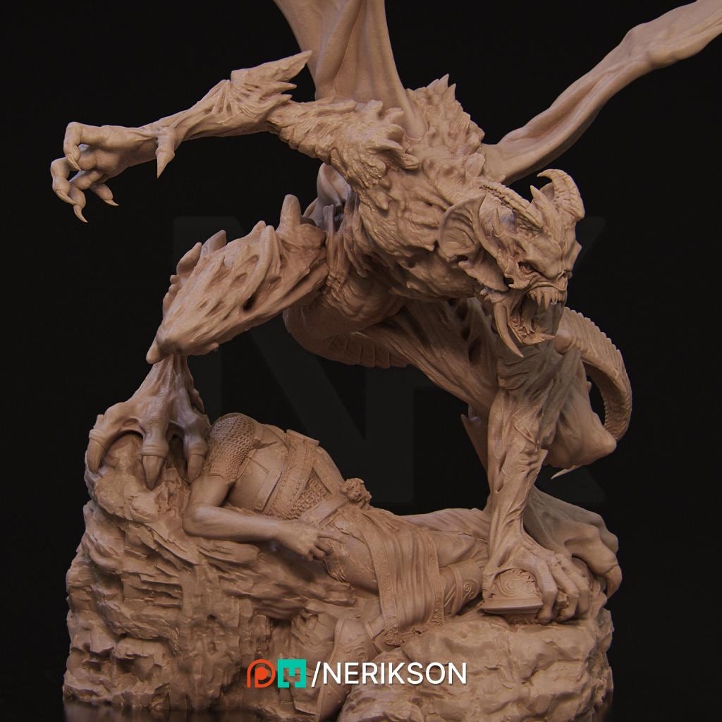 Steve the Demon Imp | Garage Resin Kit Statue | D&D TTRPG Fantasy Miniature | Nerikson