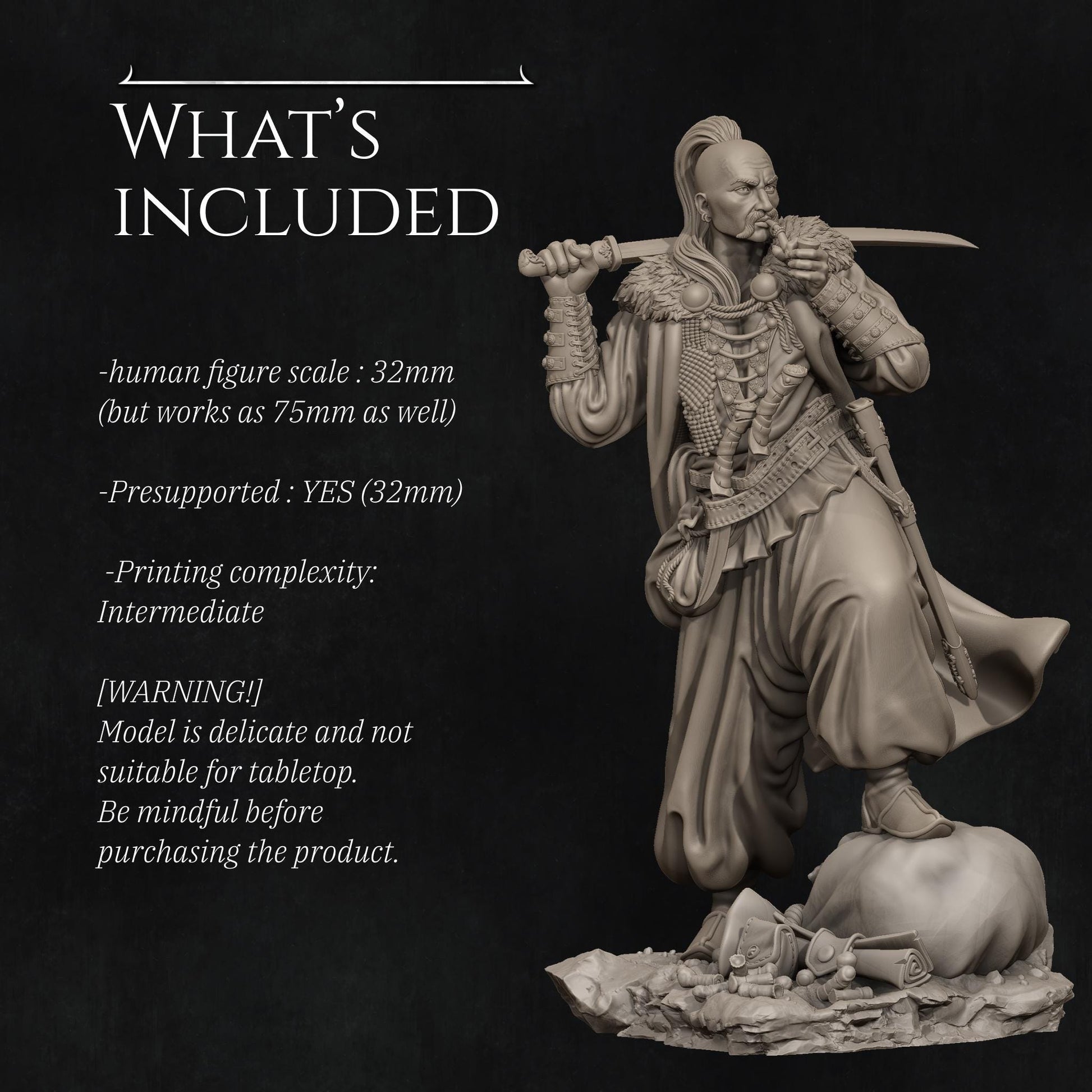 Taras | TABLETOP SCALE | D&D TTRPG Fantasy Miniature | Nerikson