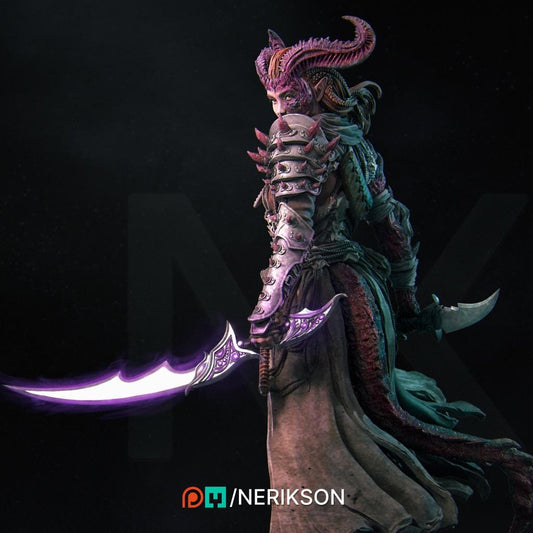 The Last Battle - Iensi the Demon Hunter Standalone | Garage Resin Kit Statue | D&D TTRPG Fantasy Miniature | Nerikson