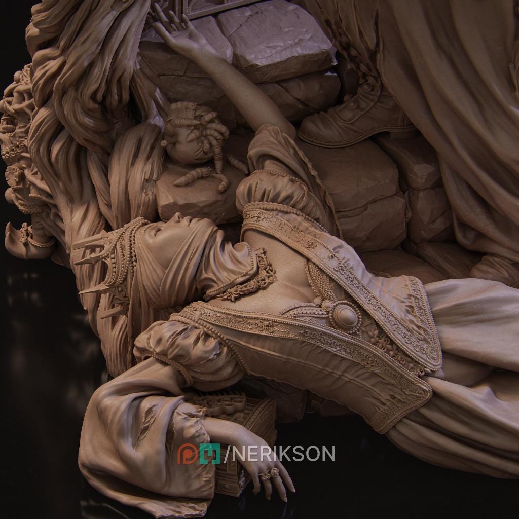 The Fairest Of Them All, Full Diorama | Garage Resin Kit Statue | D&D TTRPG Fantasy Miniature | Nerikson