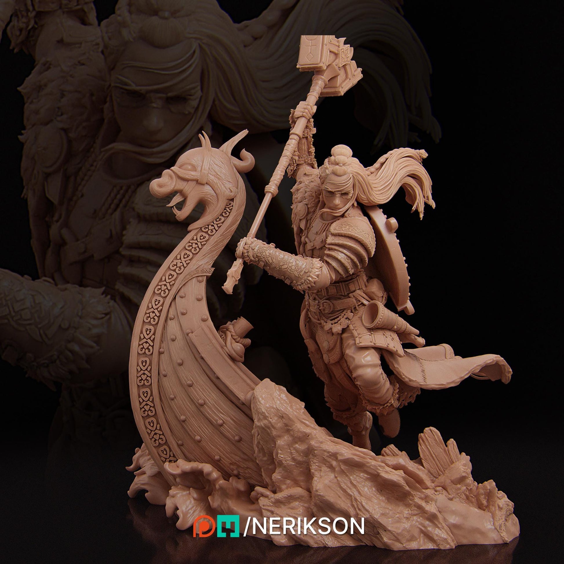 Thyra the Conqueror | Garage Resin Kit Statue | D&D TTRPG Fantasy Miniature | Nerikson