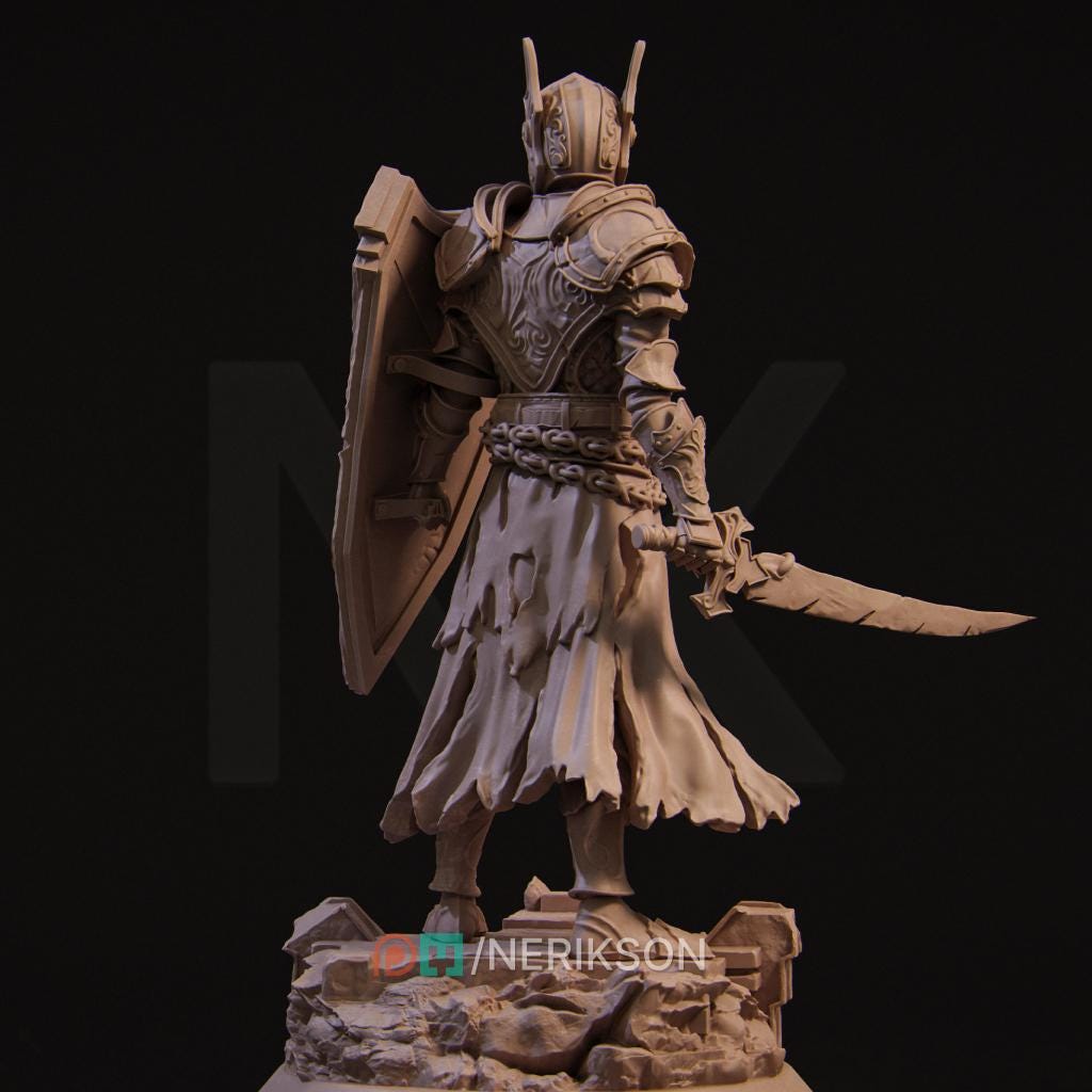 Undead Knight | TABLETOP SCALE | D&D TTRPG Fantasy Miniature | Nerikson