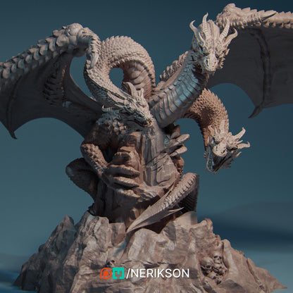 Zmei the Three-Headed Dragon | TABLETOP SCALE | D&D TTRPG Fantasy Miniature | Nerikson
