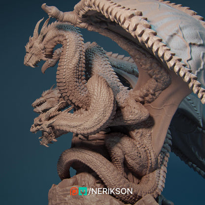 Zmei the Three-Headed Dragon | TABLETOP SCALE | D&D TTRPG Fantasy Miniature | Nerikson