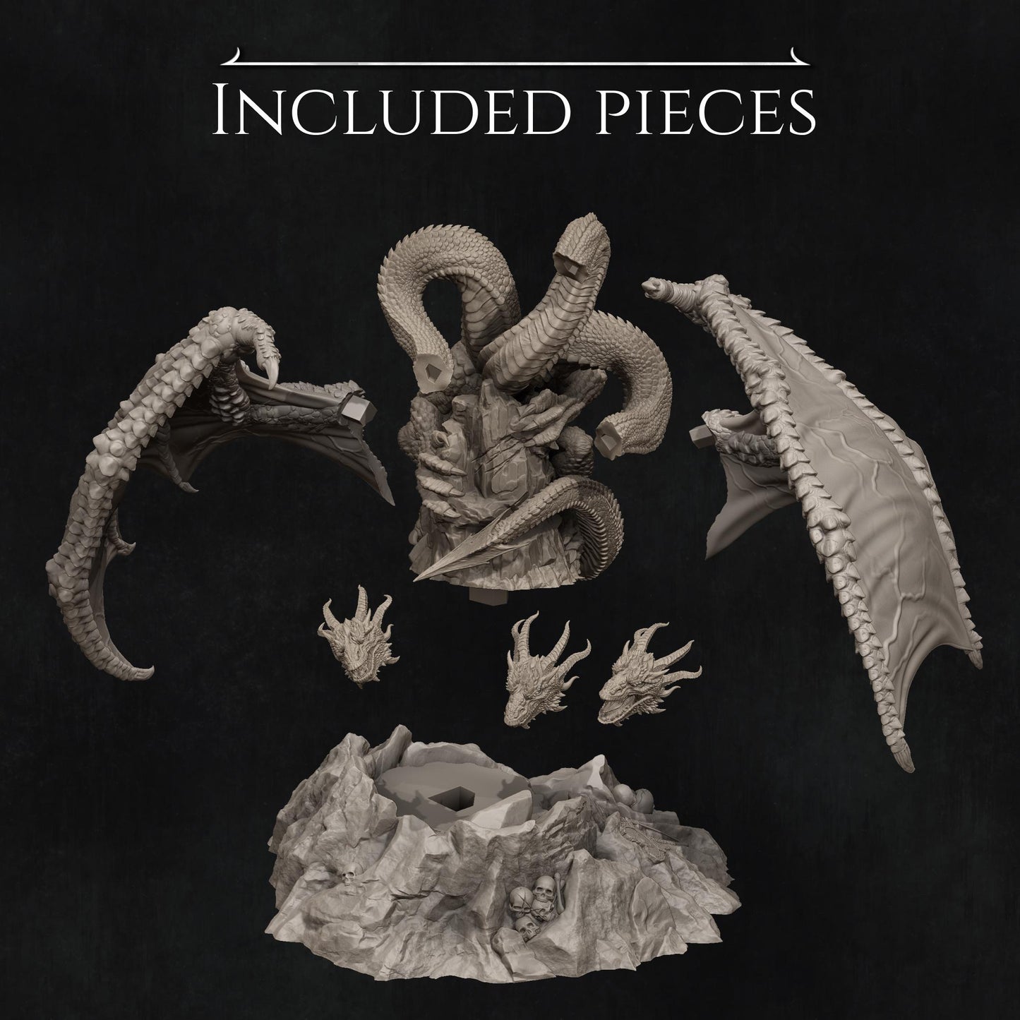 Zmei the Three-Headed Dragon | TABLETOP SCALE | D&D TTRPG Fantasy Miniature | Nerikson