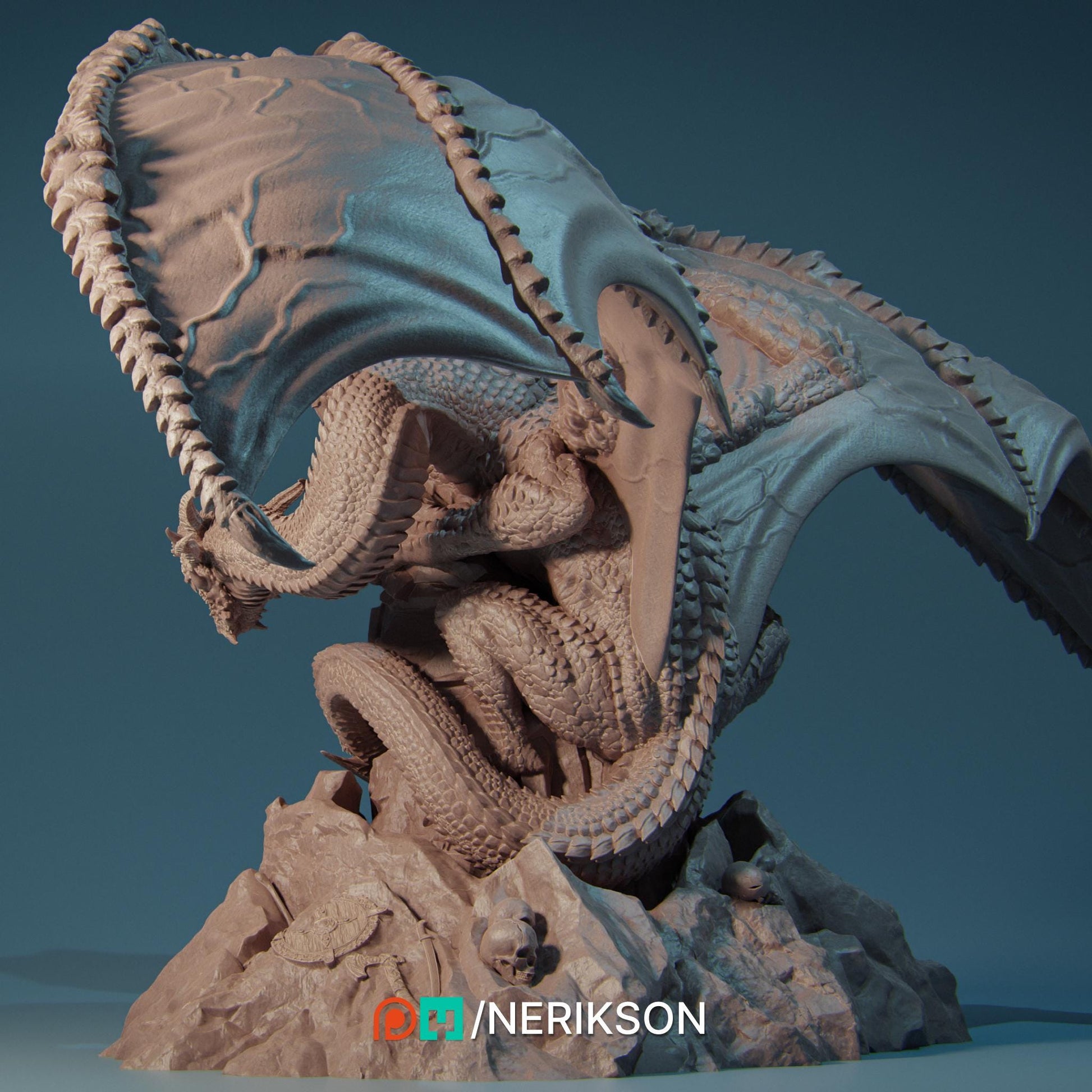 Zmei the Three-Headed Dragon | TABLETOP SCALE | D&D TTRPG Fantasy Miniature | Nerikson