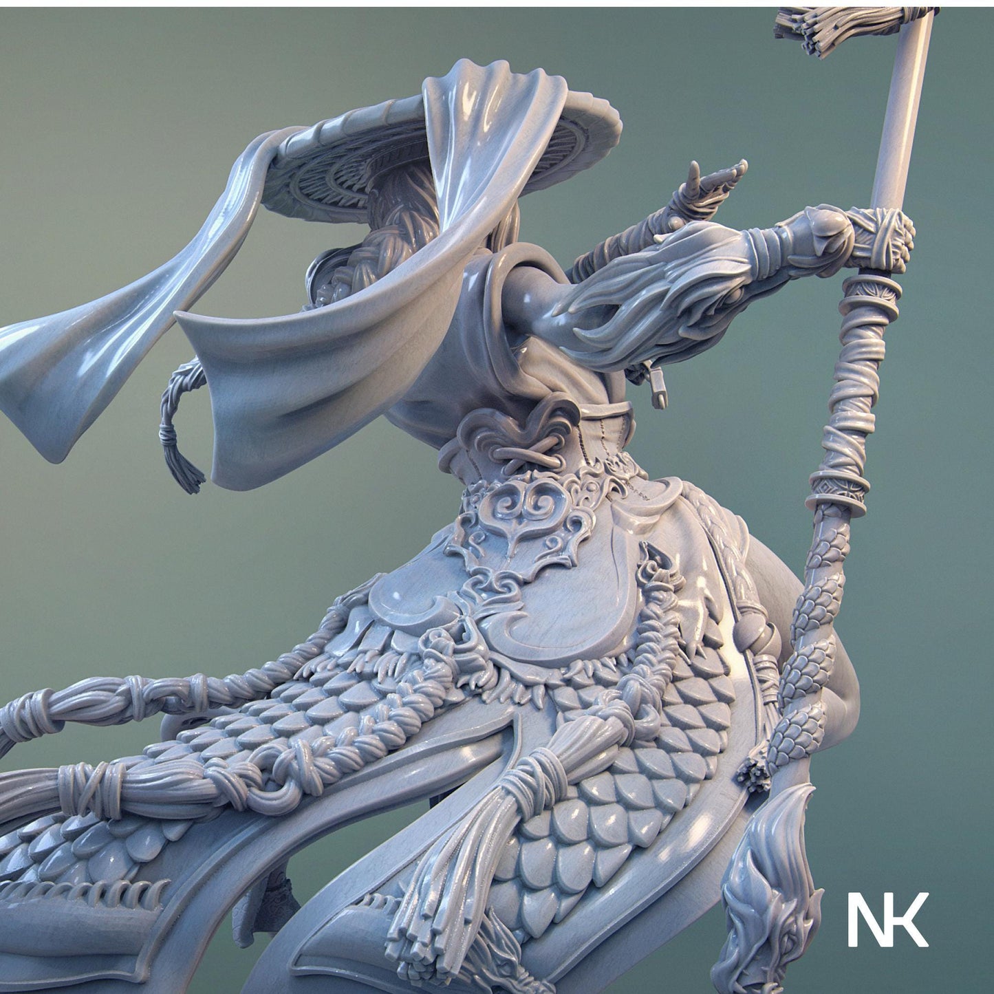 Mu Ron Yin the Wind Master 慕容英 | Garage Resin Kit Statue | D&D TTRPG Fantasy Miniature | Nerikson