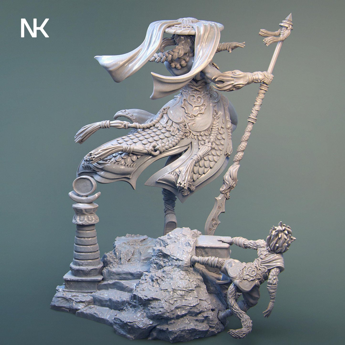 Mu Ron Yin the Wind Master 慕容英 | Garage Resin Kit Statue | D&D TTRPG Fantasy Miniature | Nerikson