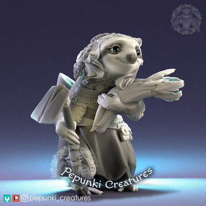Sloth Family | Tabletop or Display Scale | D&D Humblewood TTRPG Miniature | Pepunki Creatures