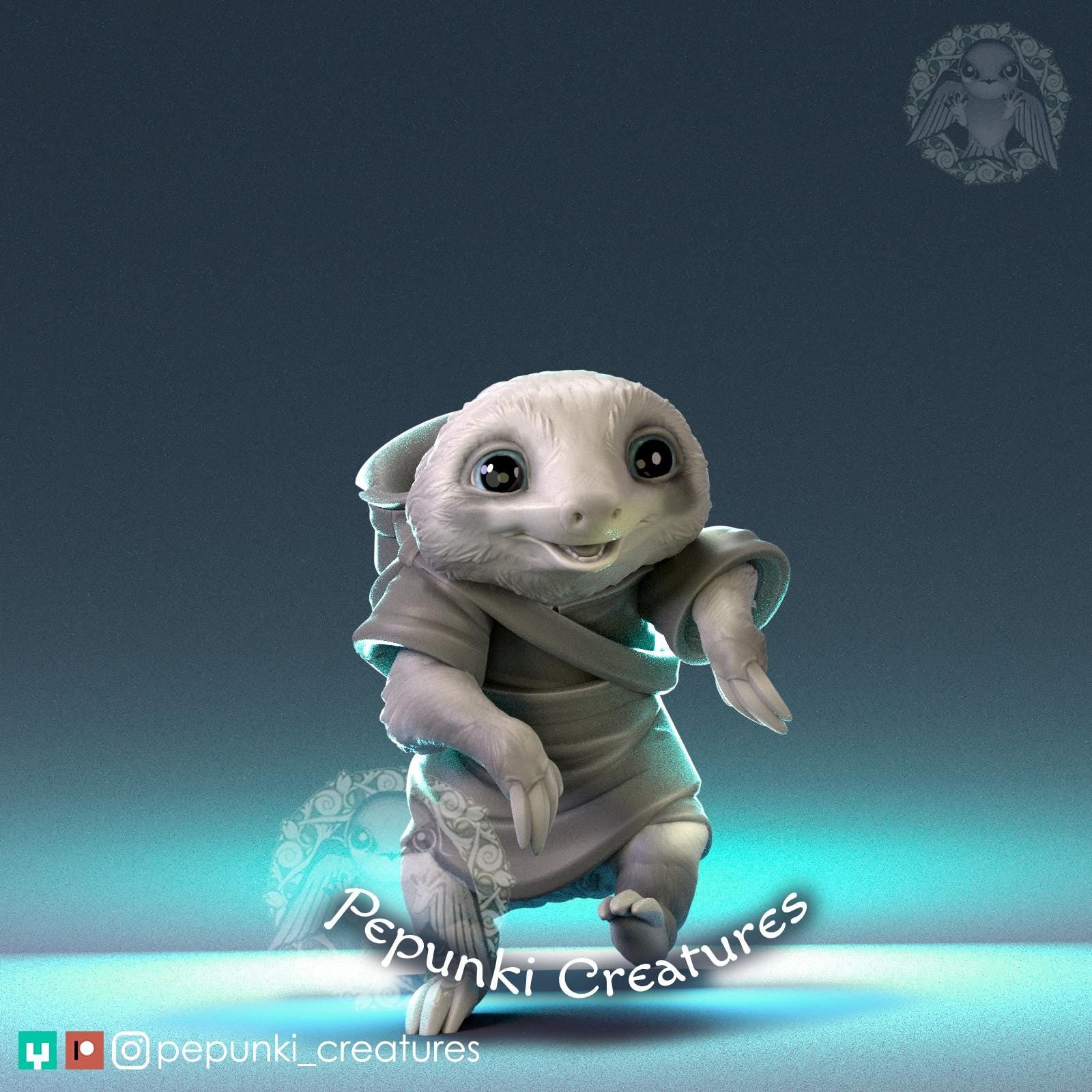 Sloth Family | Tabletop or Display Scale | D&D Humblewood TTRPG Miniature | Pepunki Creatures