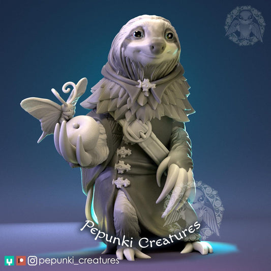 Sloth Family | Tabletop or Display Scale | D&D Humblewood TTRPG Miniature | Pepunki Creatures