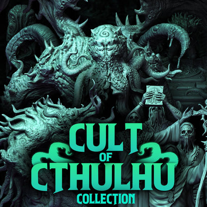 Cult of Cthulhu Diorama | StarSpawn, Cultists, Lovecraft, Elder God | D&D Cosmic Horror Fantasy Diorama | NS Miniatures