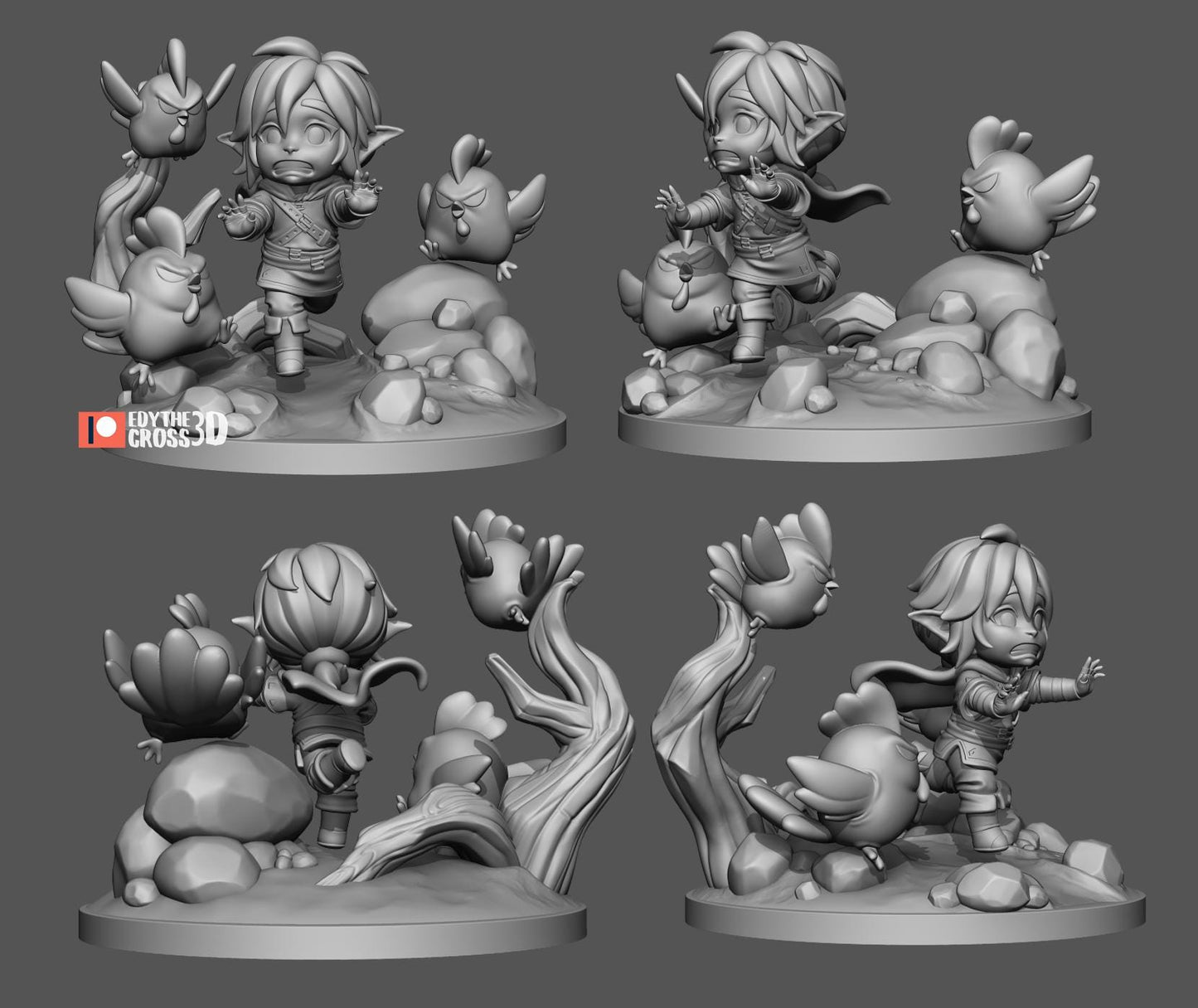 Chibi Chicken Hero | Resin Garage Kit Figure Game Fan Art | Nomnom Figures