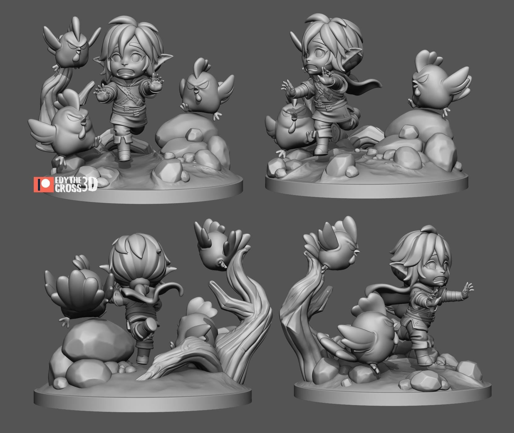 Chibi Chicken Hero | Resin Garage Kit Figure Game Fan Art | Nomnom Figures