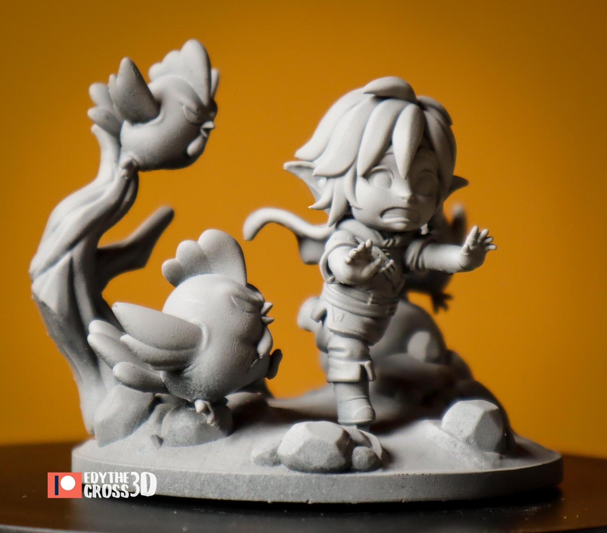 Chibi Chicken Hero | Resin Garage Kit Figure Game Fan Art | Nomnom Figures