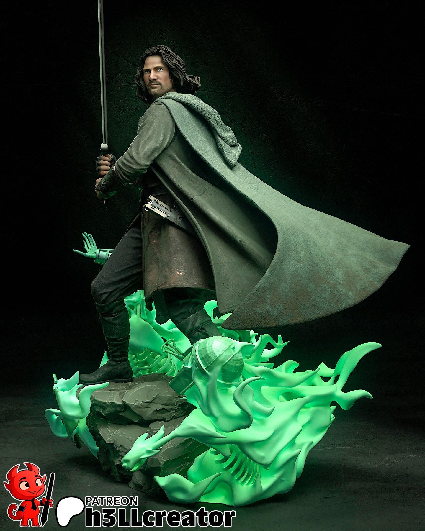 1:12 Ranger Called Strider | Resin Garage Kit Figure Movie Book Fan Art | h3LL creator