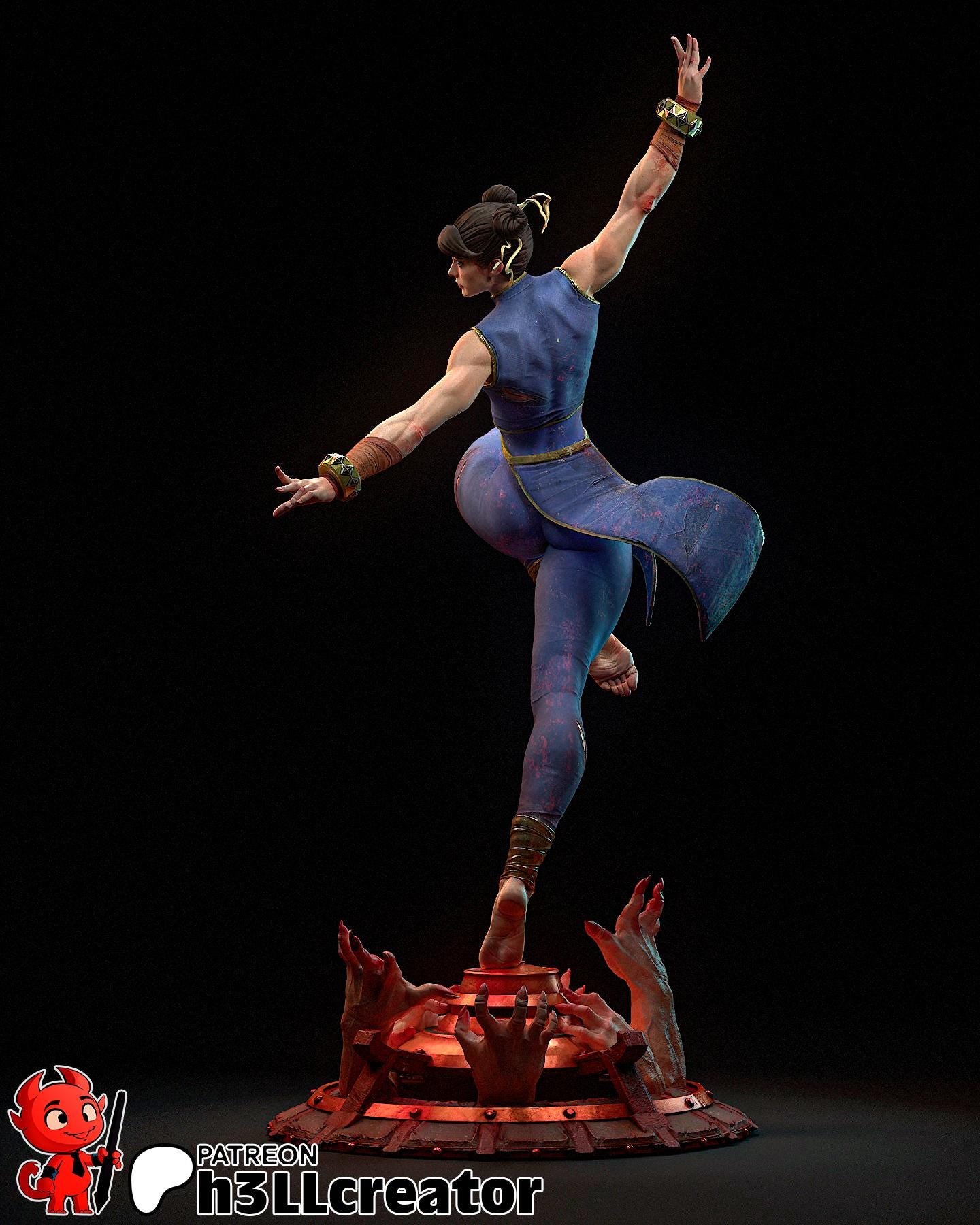 1:12 Martial Artist | Resin Garage Kit Figure Game Fan Art | h3LL creator