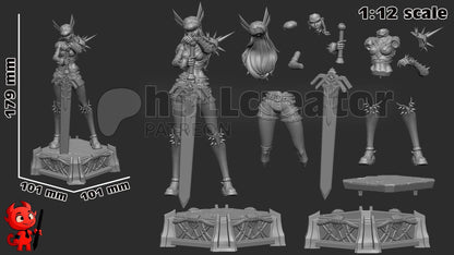 1:12 Soulsword Wielder | Resin Garage Kit Figure Game Comic Fan Art | h3LL creator