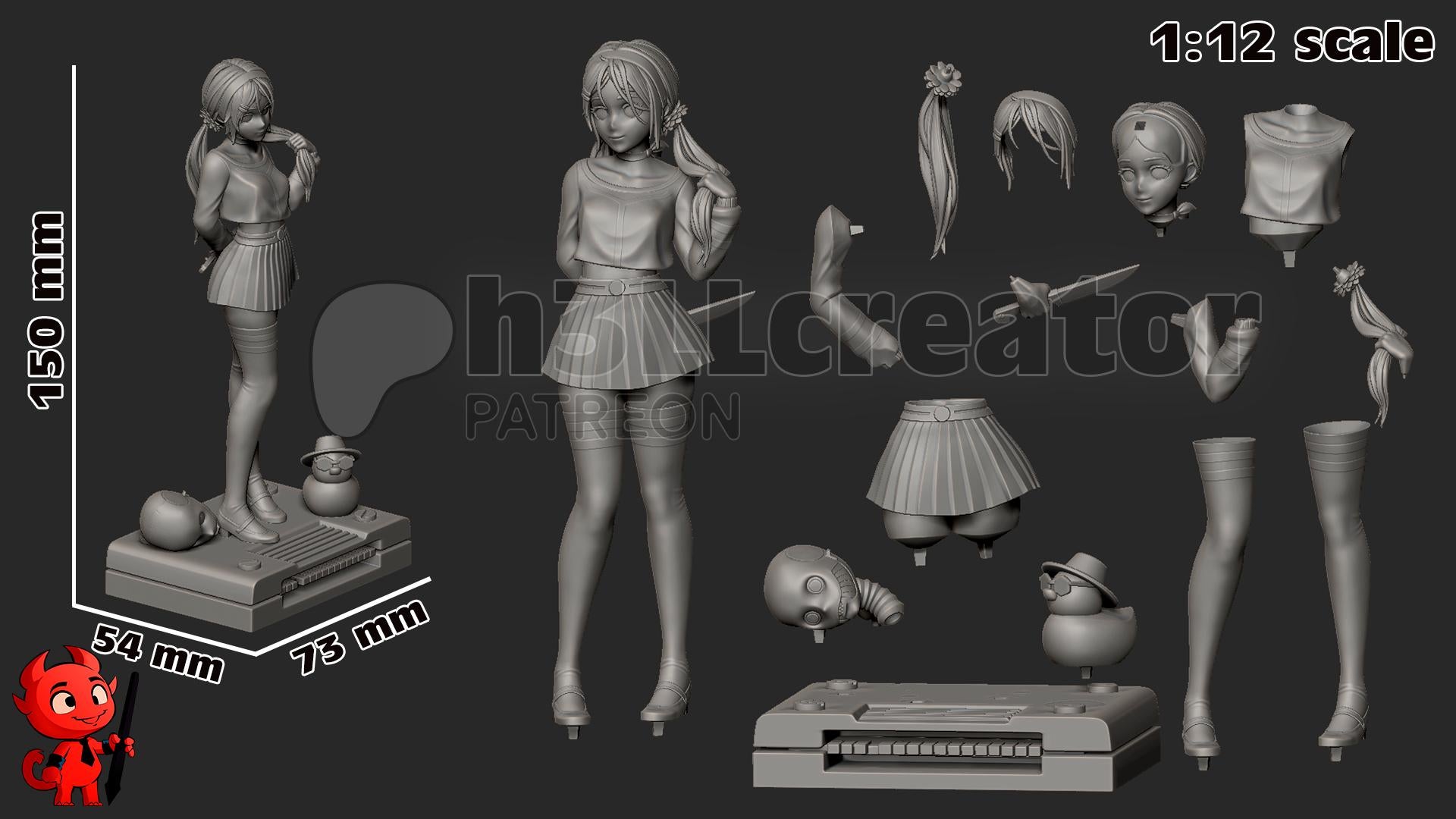 1:12 Crazy Mita | Resin Garage Kit Figure Game Fan Art | h3LL creator