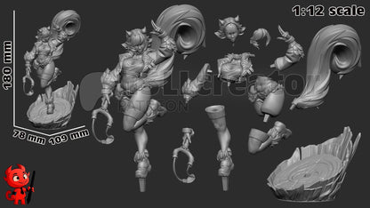 1:12 Squirrely Girlie | Resin Garage Kit Figure Game Comic Fan Art | h3LL creator