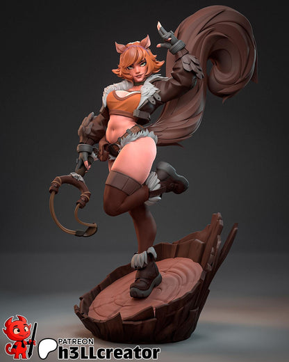 1:12 Squirrely Girlie | Resin Garage Kit Figure Game Comic Fan Art | h3LL creator