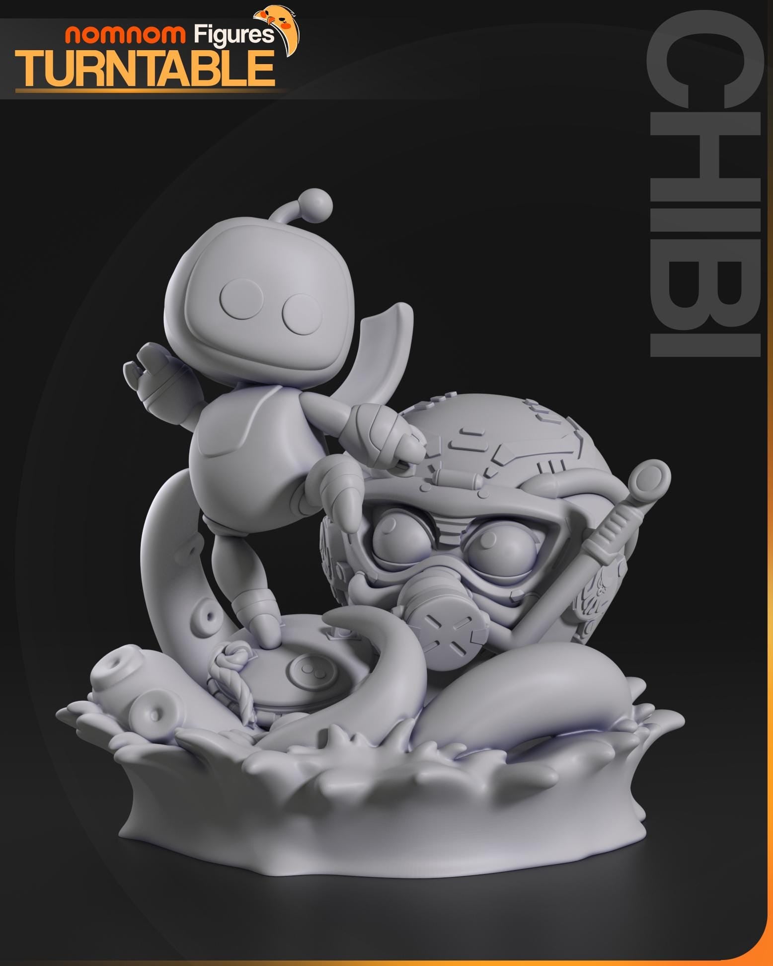 Chibi Spirited Robot | Resin Garage Kit Figure Game Fan Art | Nomnom Figures