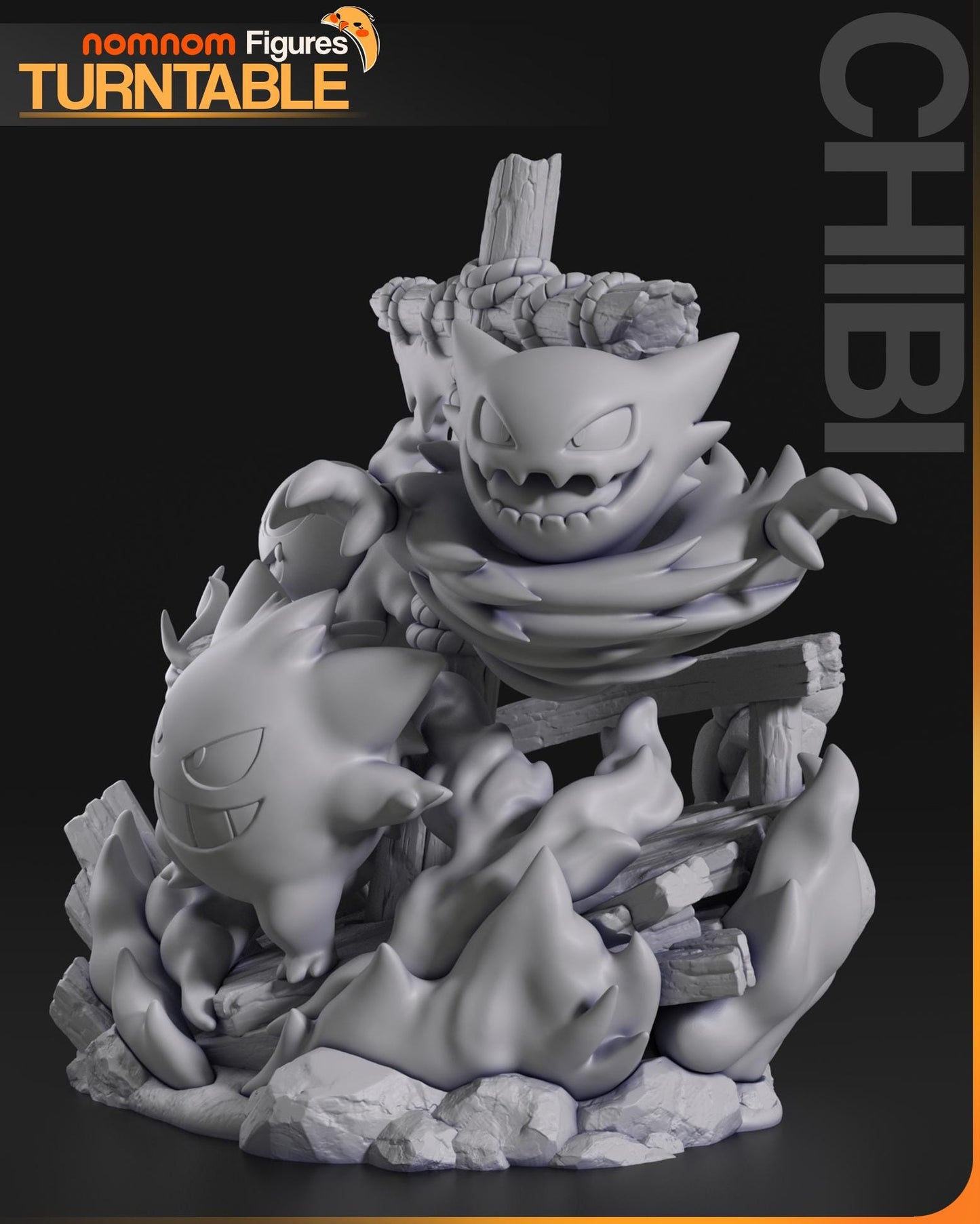 Trio of Ghosts | Resin Garage Kit Figure Anime Game Fan Art | Nomnom Figures