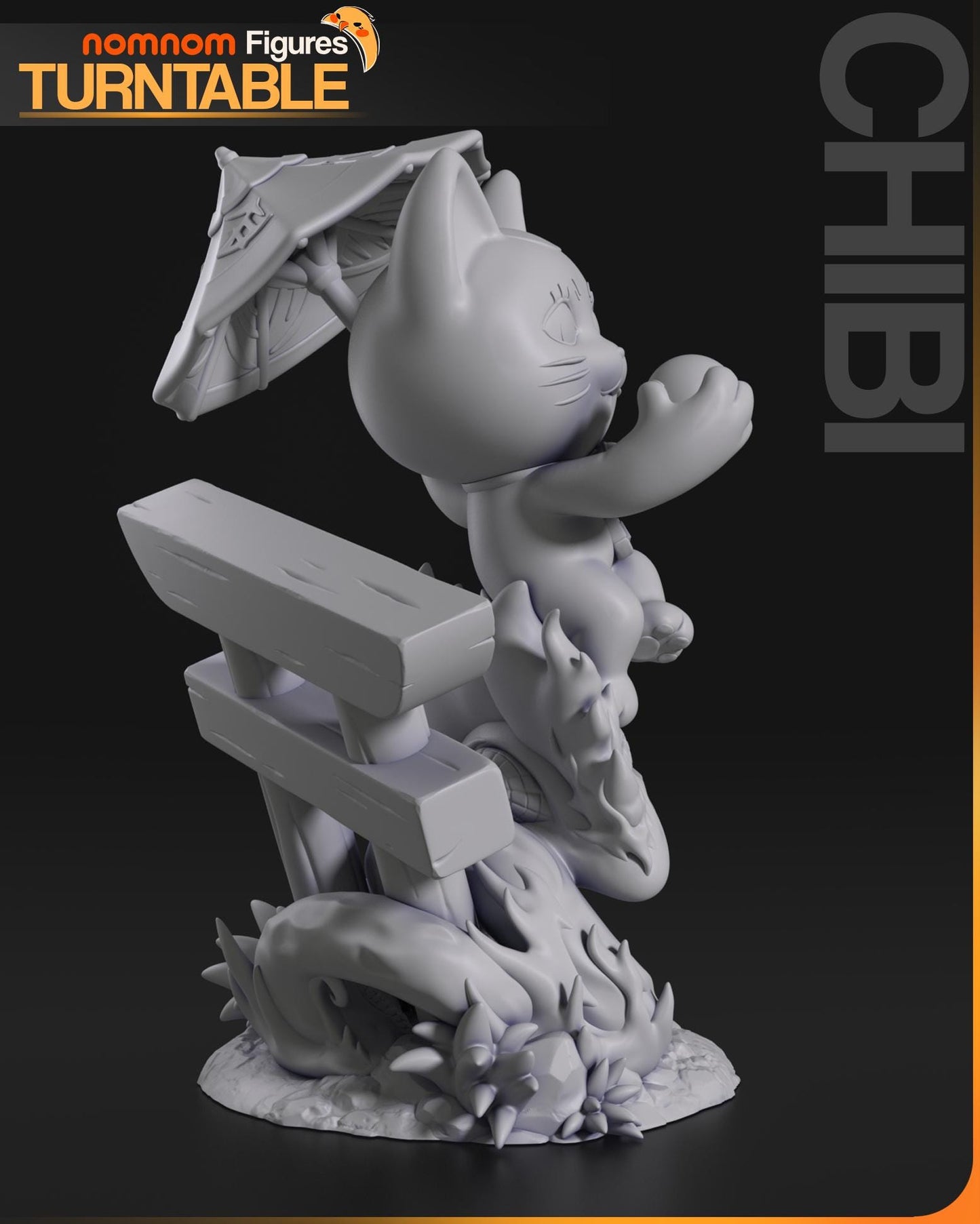 Chibi Granny Cat | Resin Garage Kit Figure Anime Fan Art | Nomnom Figures