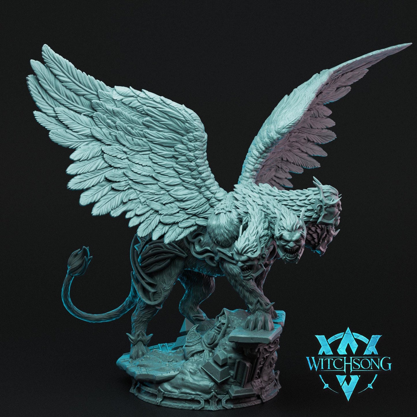 Hydra Sphinx | Mini or Bust | Monster Miniature Statue | Witchsong Miniatures