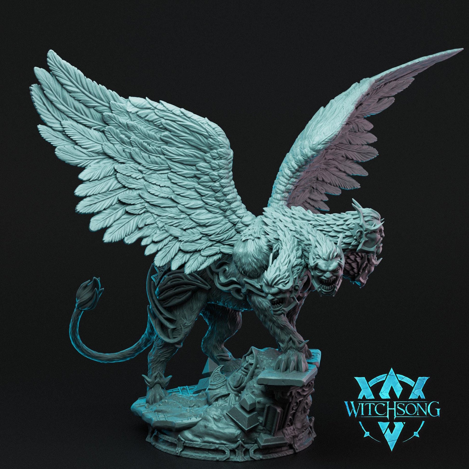 Hydra Sphinx | Mini or Bust | Monster Miniature Statue | Witchsong Miniatures