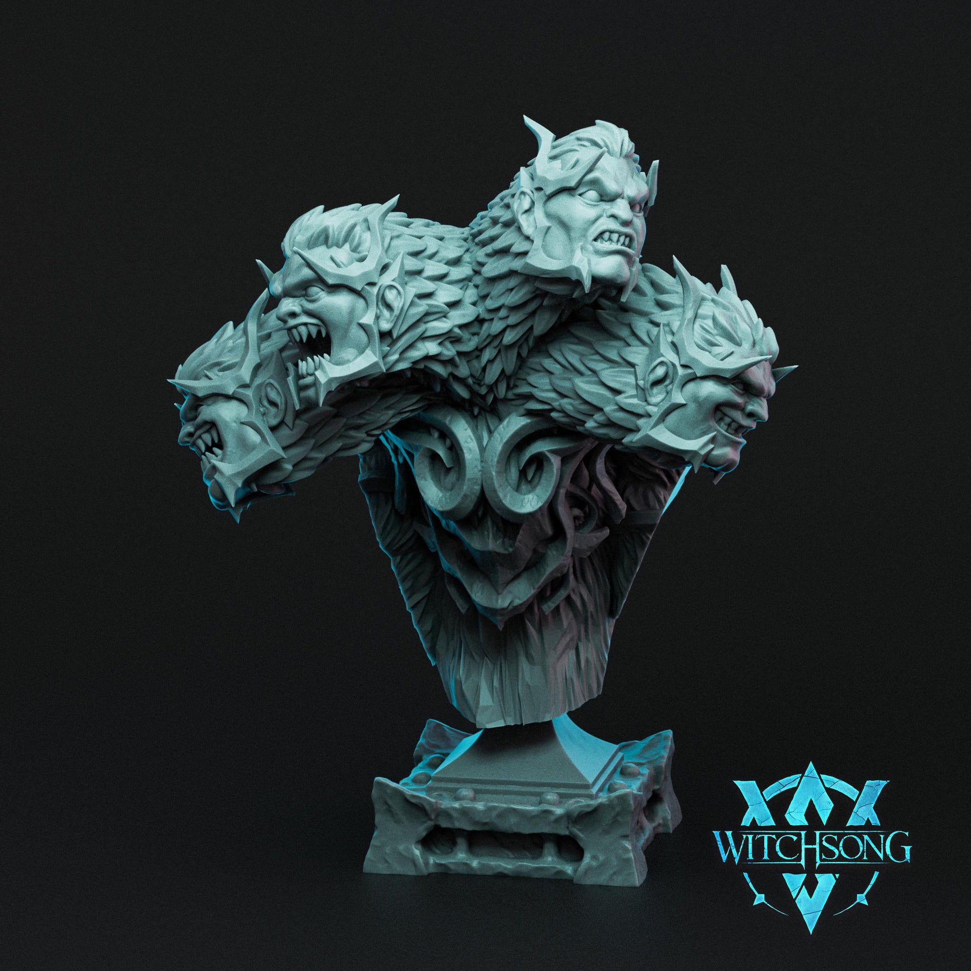 Hydra Sphinx | Mini or Bust | Monster Miniature Statue | Witchsong Miniatures