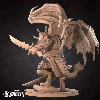 Draconian Dreadnought | TABLETOP SCALE | D&D Pathfinder TTRPG Miniature | Bite the Bullet