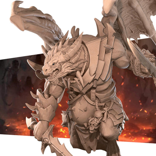 Draconian Dreadnought | TABLETOP SCALE | D&D Pathfinder TTRPG Miniature | Bite the Bullet