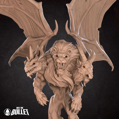 Chimera | TABLETOP SCALE | D&D Pathfinder TTRPG Miniature | Bite the Bullet