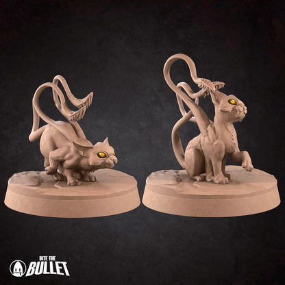 Displacer Kittens Set | TABLETOP SCALE | D&D Pathfinder TTRPG Miniature | Bite the Bullet