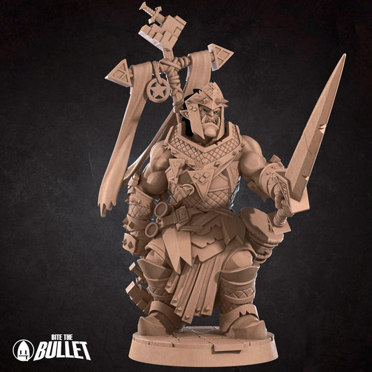 Half-Orc Warpriest | TABLETOP SCALE | D&D Pathfinder TTRPG Miniature | Bite the Bullet
