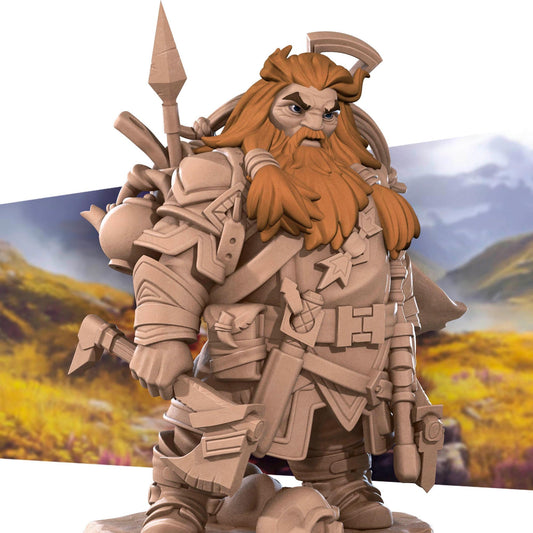 Dwarf Ranger | TABLETOP SCALE | D&D Pathfinder TTRPG Miniature | Bite the Bullet