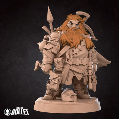 Dwarf Ranger | TABLETOP SCALE | D&D Pathfinder TTRPG Miniature | Bite the Bullet