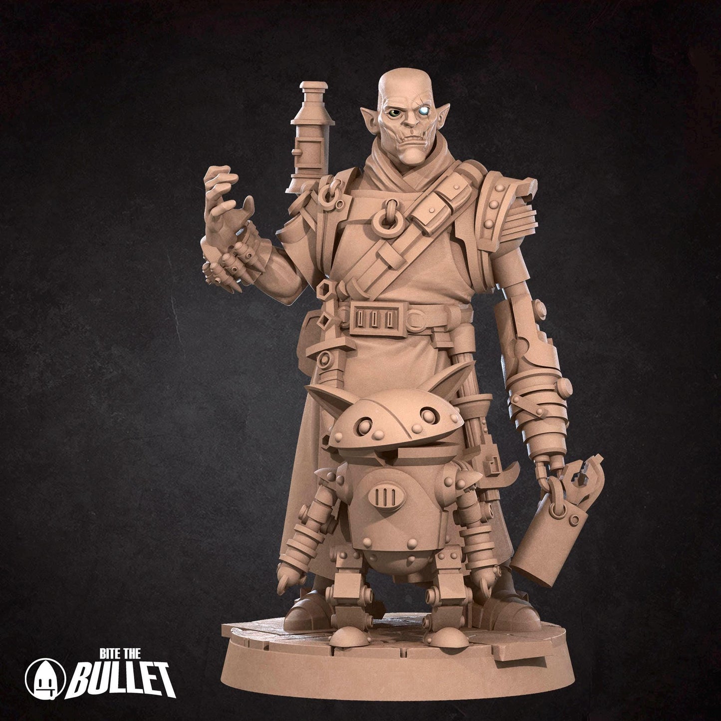 Half-Orc Inventor | TABLETOP SCALE | D&D Pathfinder TTRPG Miniature | Bite the Bullet