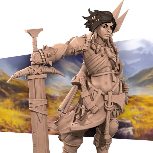 Human Barbarian | TABLETOP SCALE | D&D Pathfinder TTRPG Miniature | Bite the Bullet