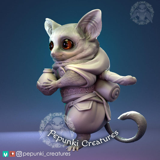 Bush Baby Monk | Tabletop or Display Scale | D&D Humblewood TTRPG Miniature | Pepunki Creatures