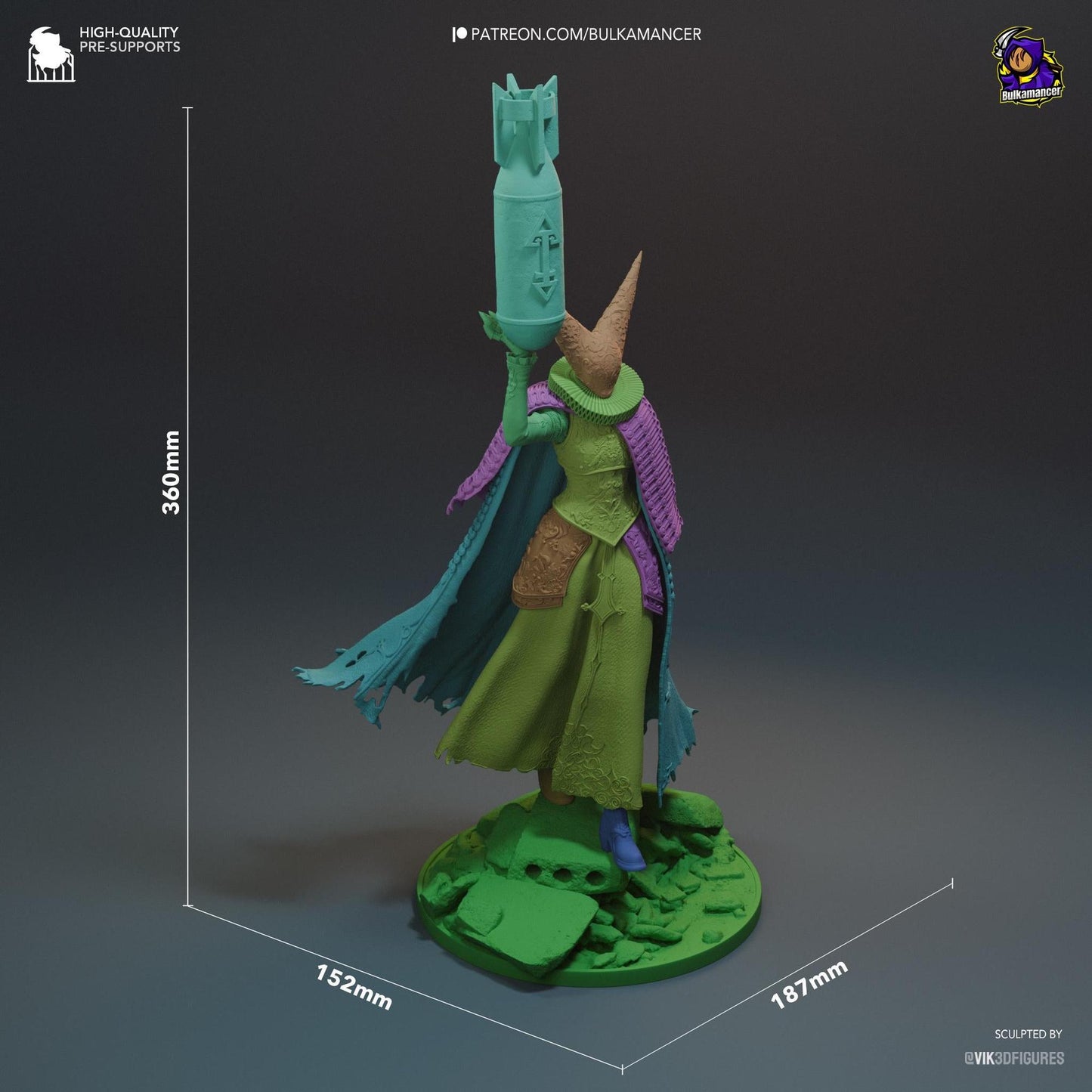 Artillery Witch, Trench Crusade | Resin Garage Kit Sculpture Anime Video Game Fan Art Statue | Bulkamancer Sculpts